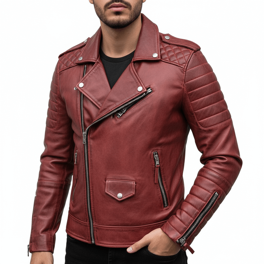 Luminovi | Leather Zip Jacket