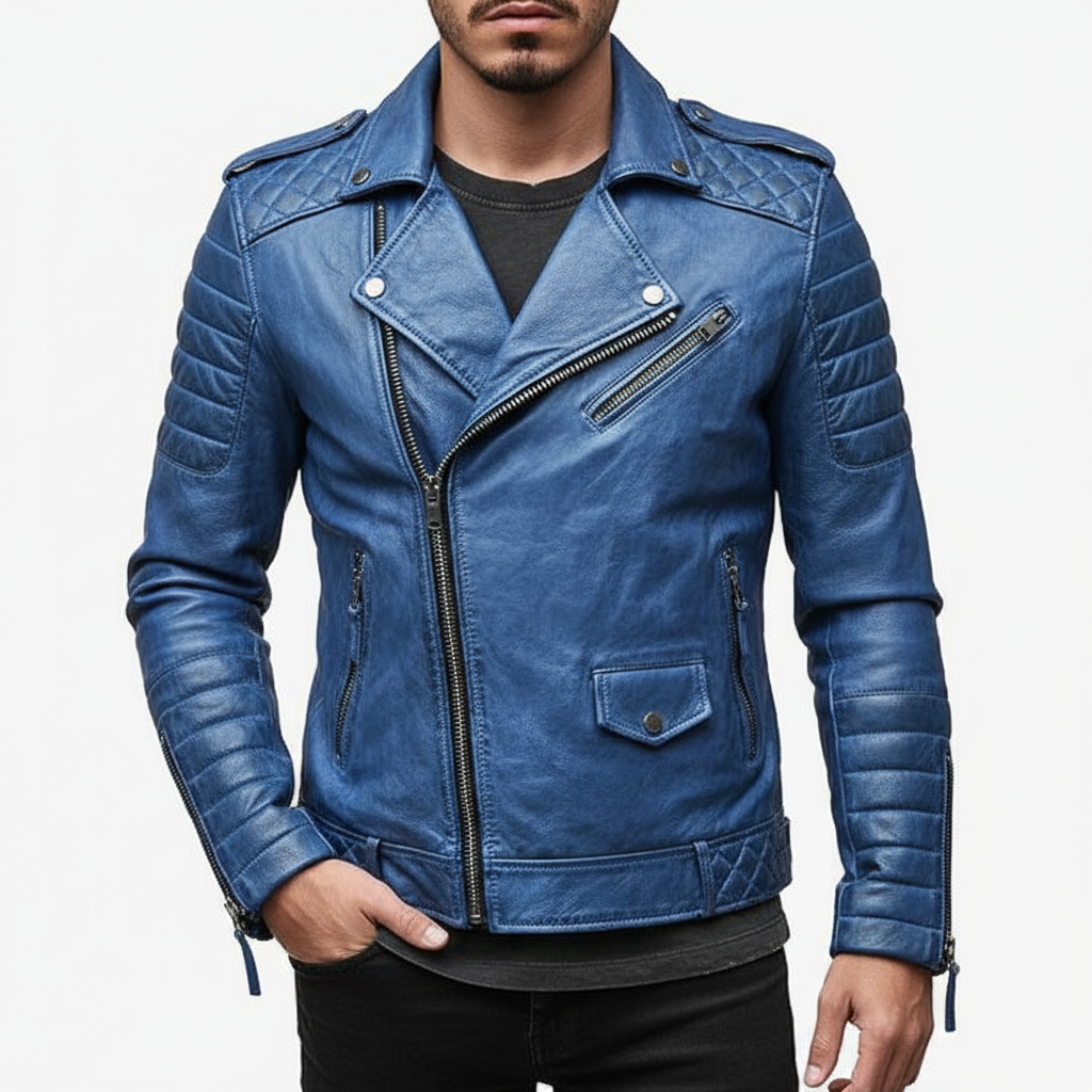 Luminovi | Leather Zip Jacket