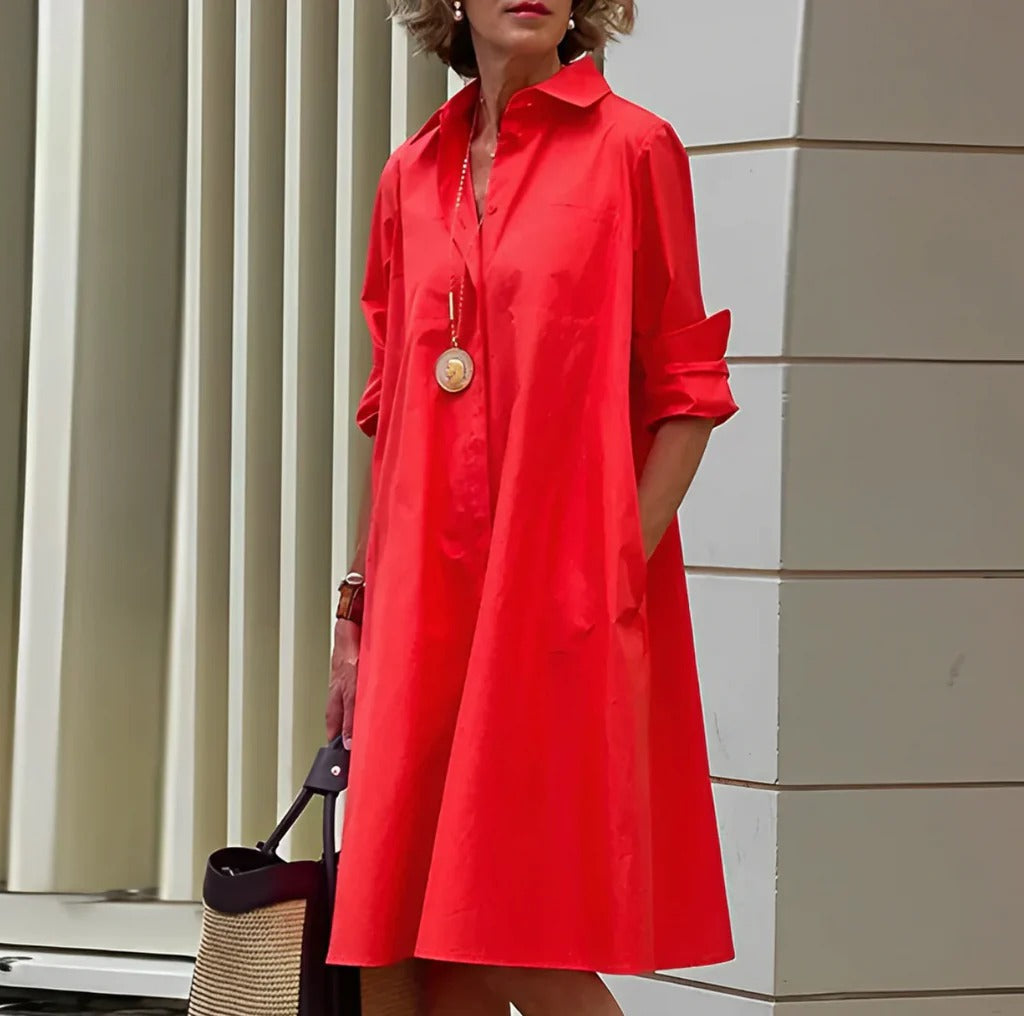Women's Polo Dress with Short Sleeves and Breathable Fabric