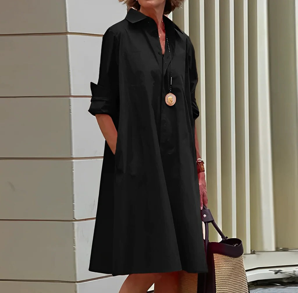 Women's Polo Dress with Short Sleeves and Breathable Fabric