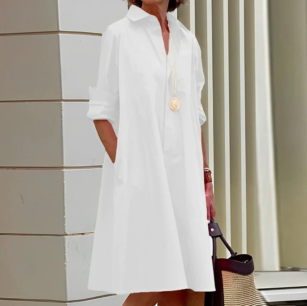 Women's Polo Dress with Short Sleeves and Breathable Fabric