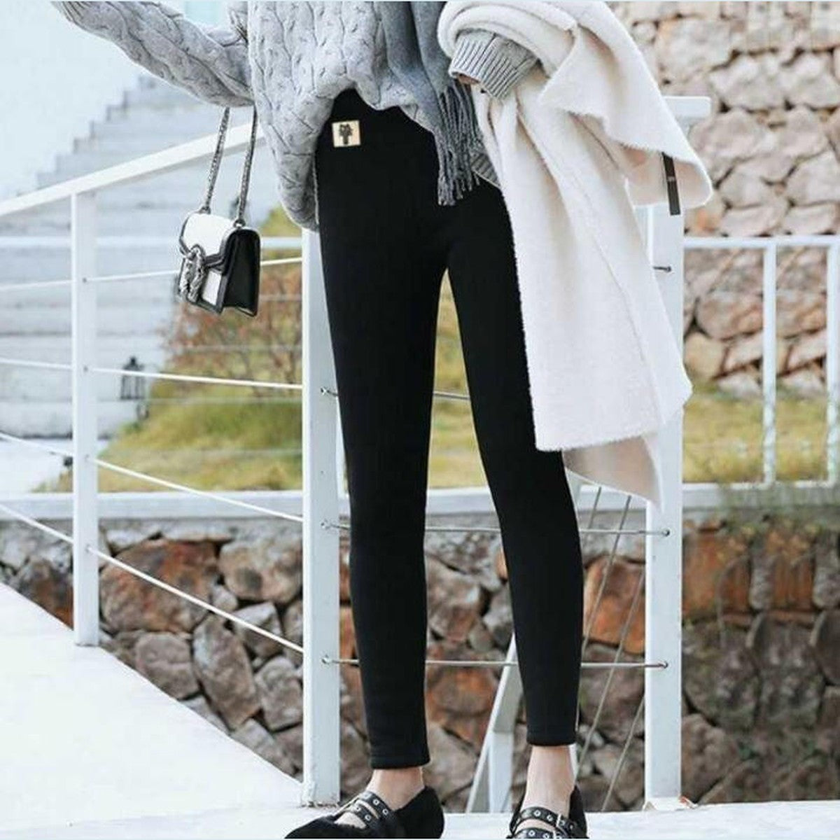 High Waisted Thermal Leggings with Thick Plush Fleece Lining for Cold Weather