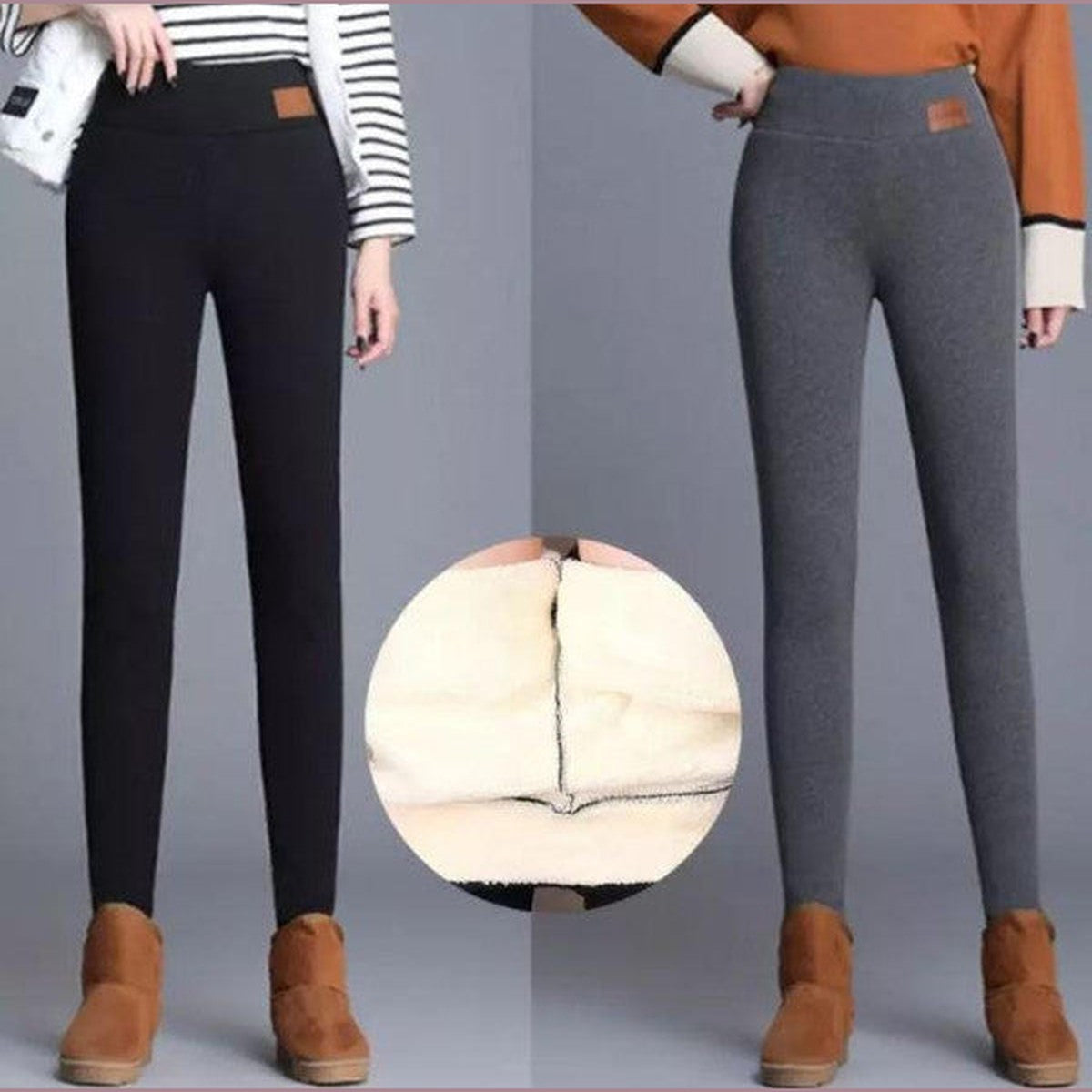 High Waisted Thermal Leggings with Thick Plush Fleece Lining for Cold Weather