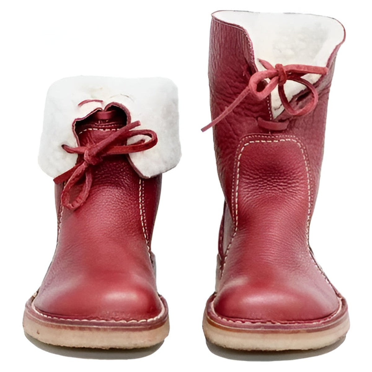 Warm Winter Ankle Boots with Plush Wool Lining and Side Zipper