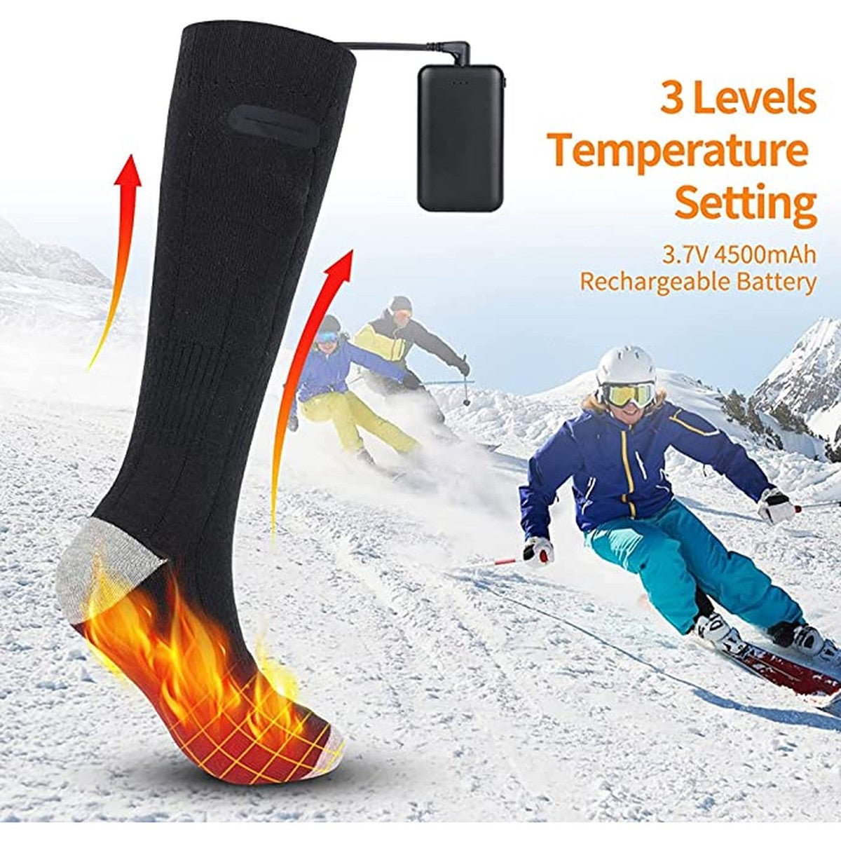Electric Heated Socks with Rechargeable Battery and Remote Temperature Control