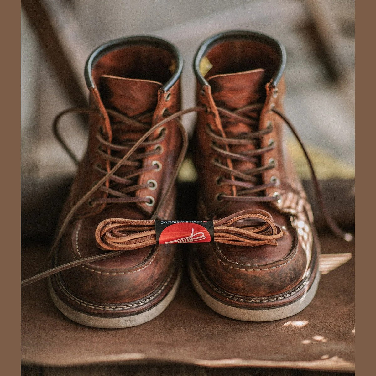 Classic Ankle Work Boots with Wedge Sole and Lace Up Moc Toe Design