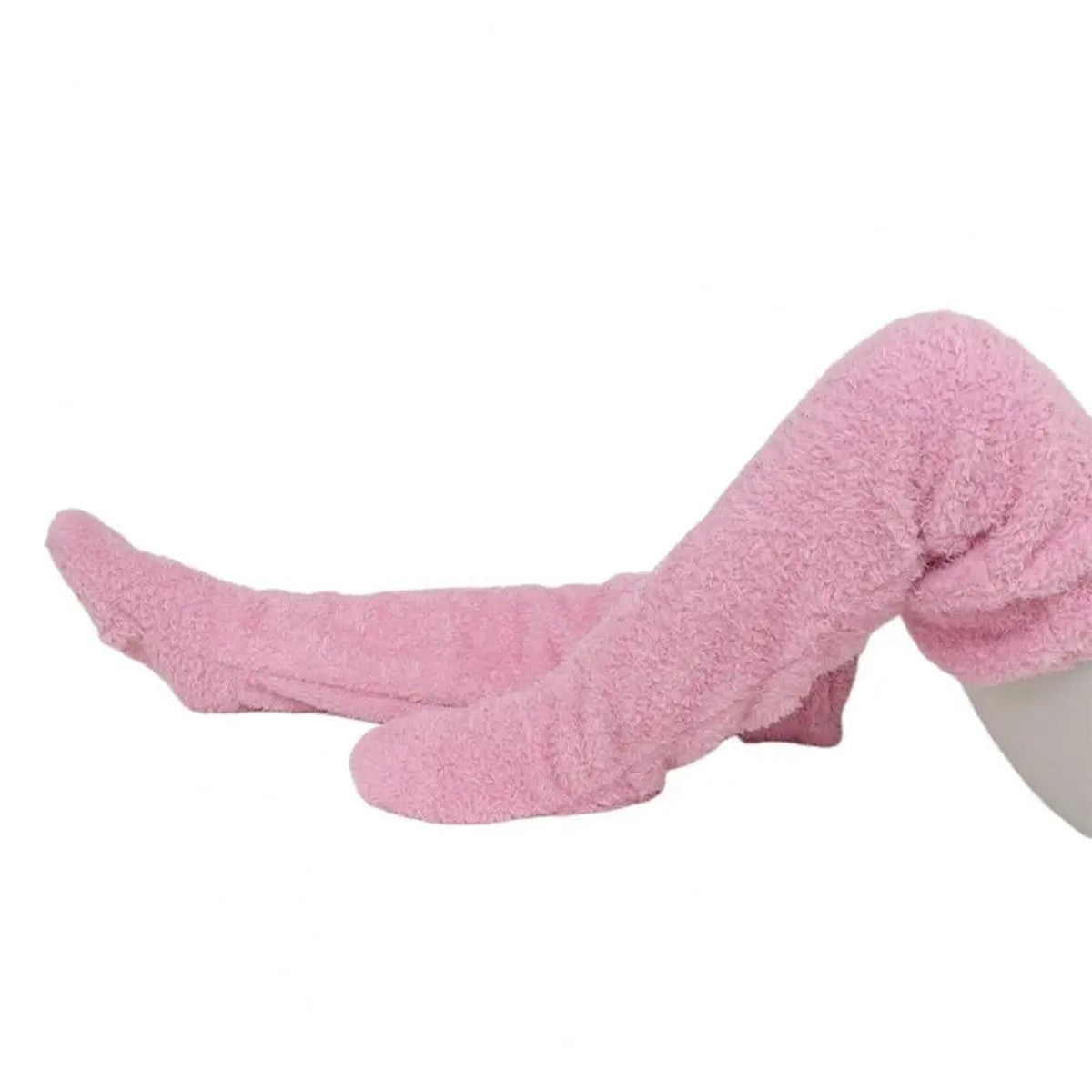 Plush Thigh High Lounge Socks with Open Heel and Soft Warm Lining