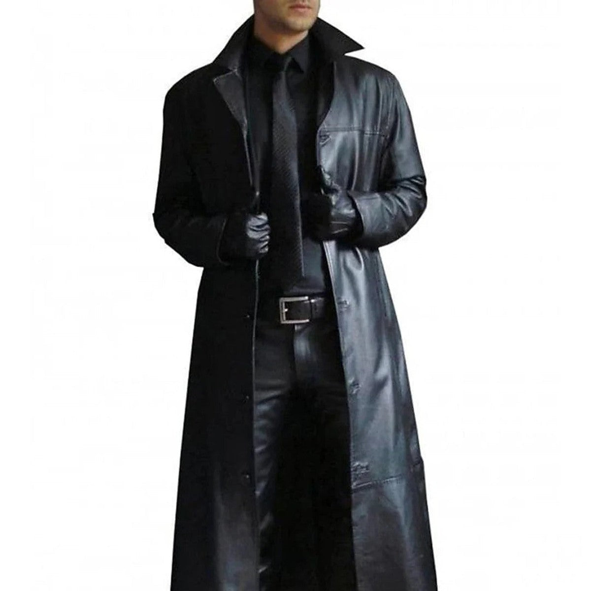 Mens Faux Leather Jacket with Fleece Lining and Warm Stand Collar
