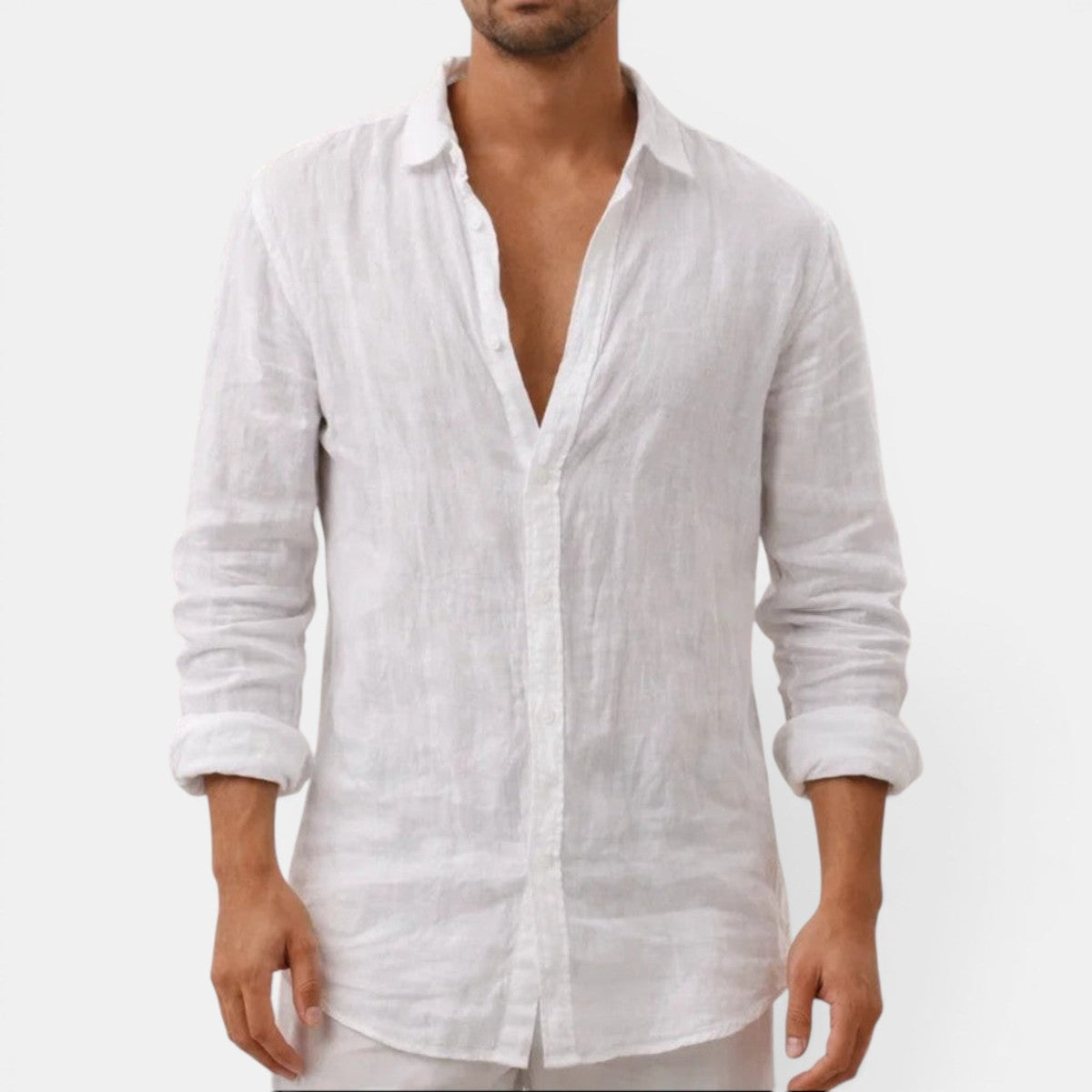 Men Casual Short Sleeve Shirt with Textured Waffle Pattern and Camp Collar