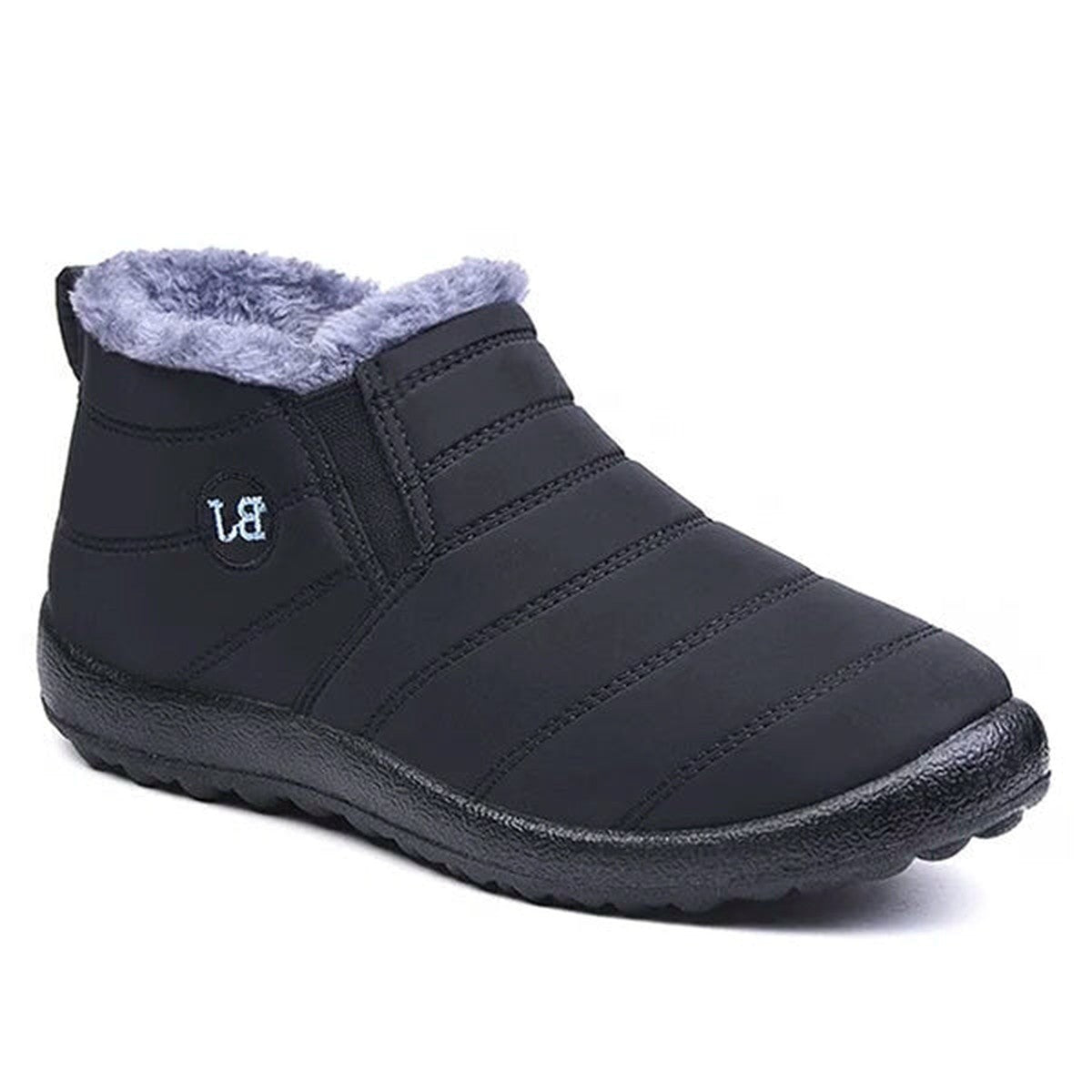 Thermal Ankle Snow Boots with Warm Fleece Lining and Grippy Winter Soles