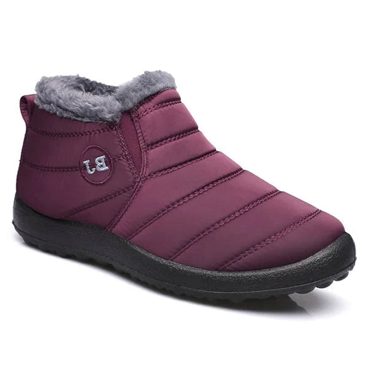 Thermal Ankle Snow Boots with Warm Fleece Lining and Grippy Winter Soles