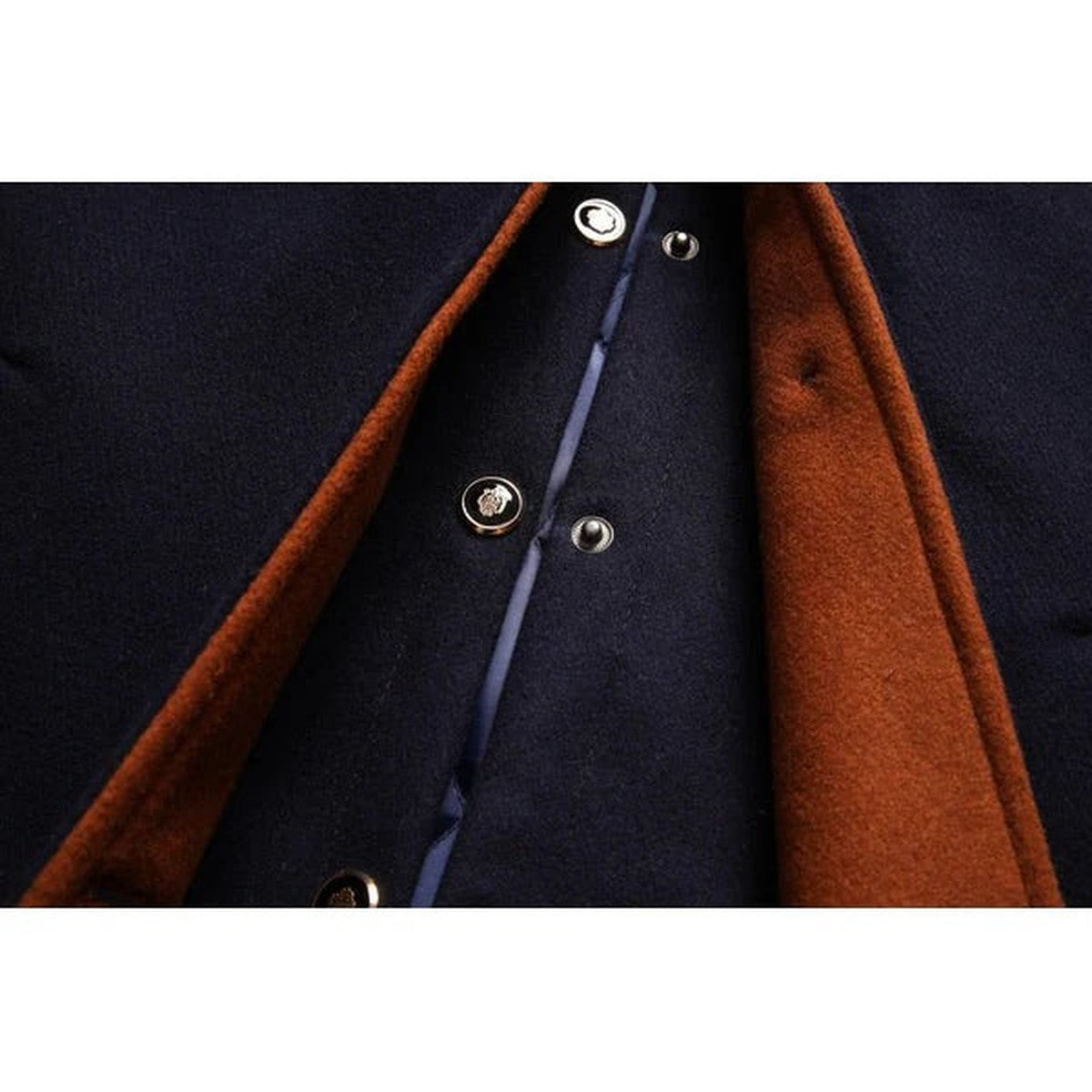 Classic Mens Wool Blend Overcoat with Notched Lapel and Button Closure