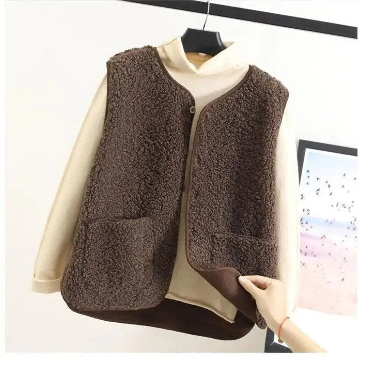 Wool Coat with Lapel Collar for Women