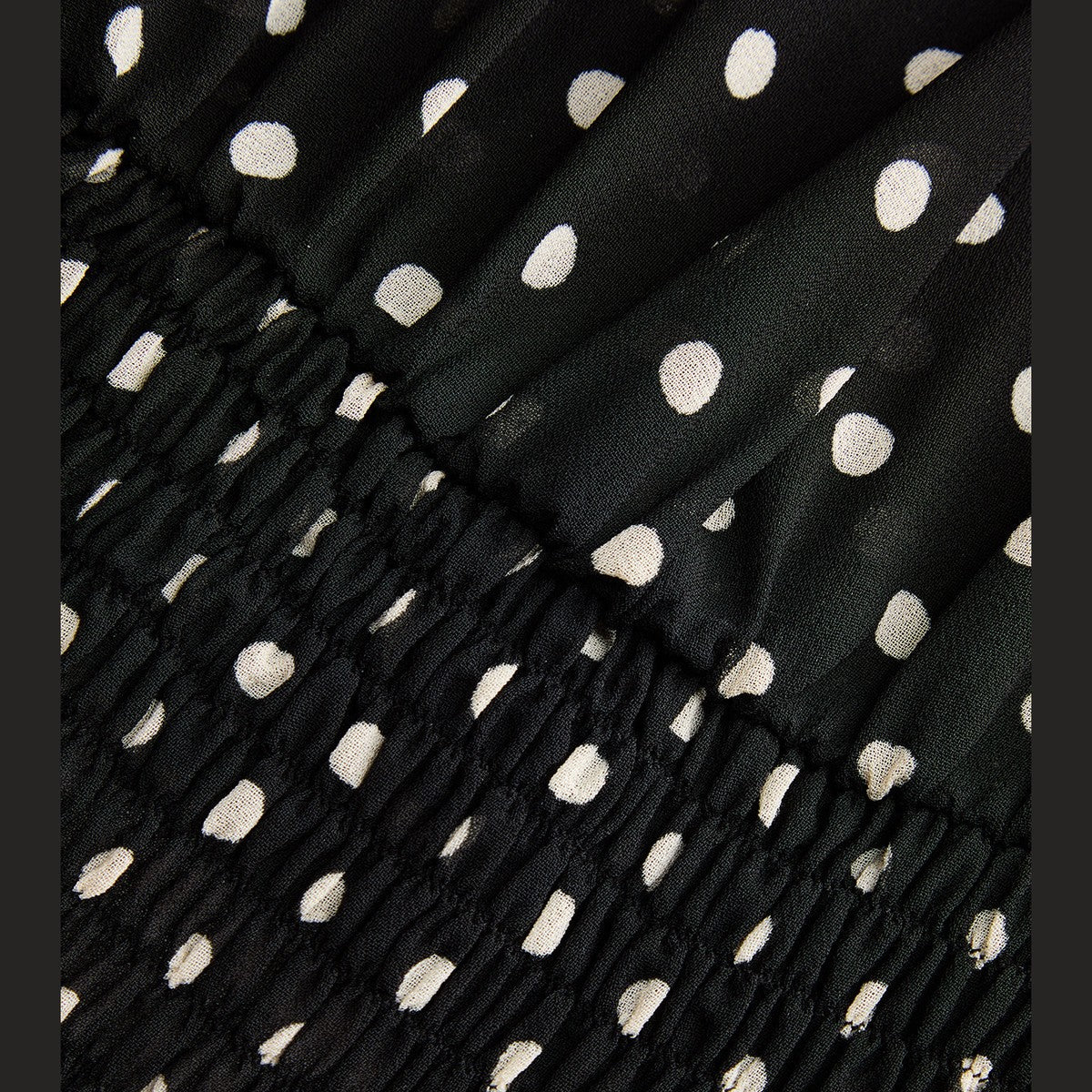 Women Sheer Mesh Long Sleeve Polka Dot Blouse with Tie Neck and Tube Top