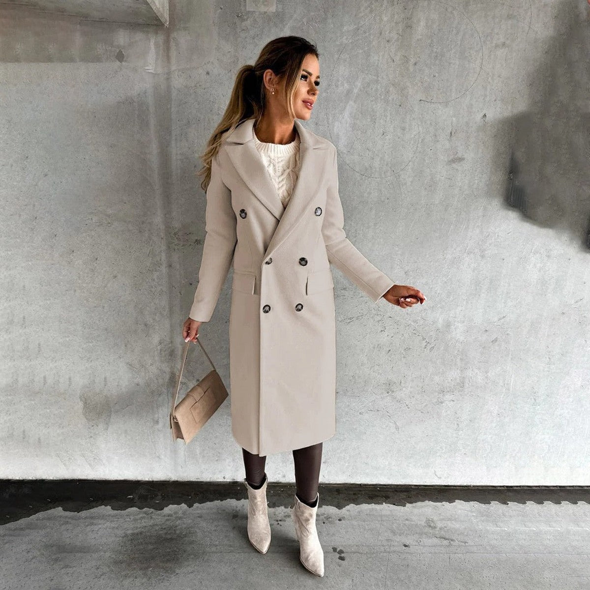 Mid Length Winter Parka with Plush Fleece Lined Hood and Front Pockets