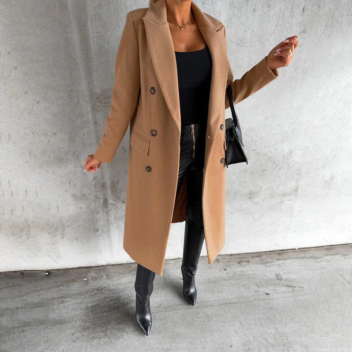 Mid Length Winter Parka with Plush Fleece Lined Hood and Front Pockets