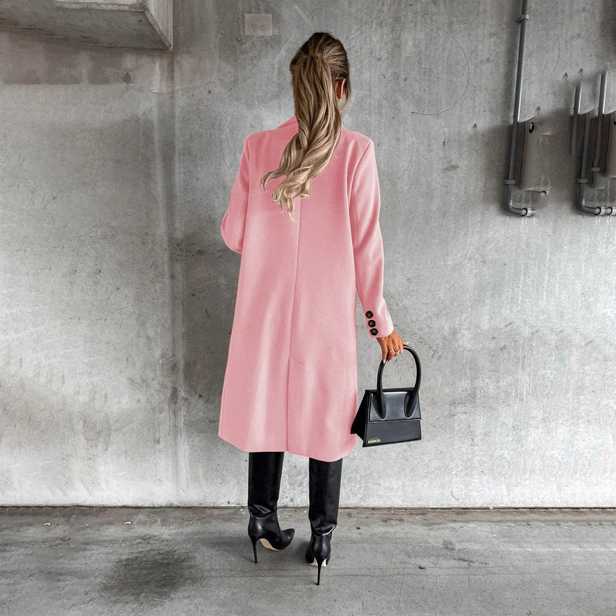 Mid Length Winter Parka with Plush Fleece Lined Hood and Front Pockets