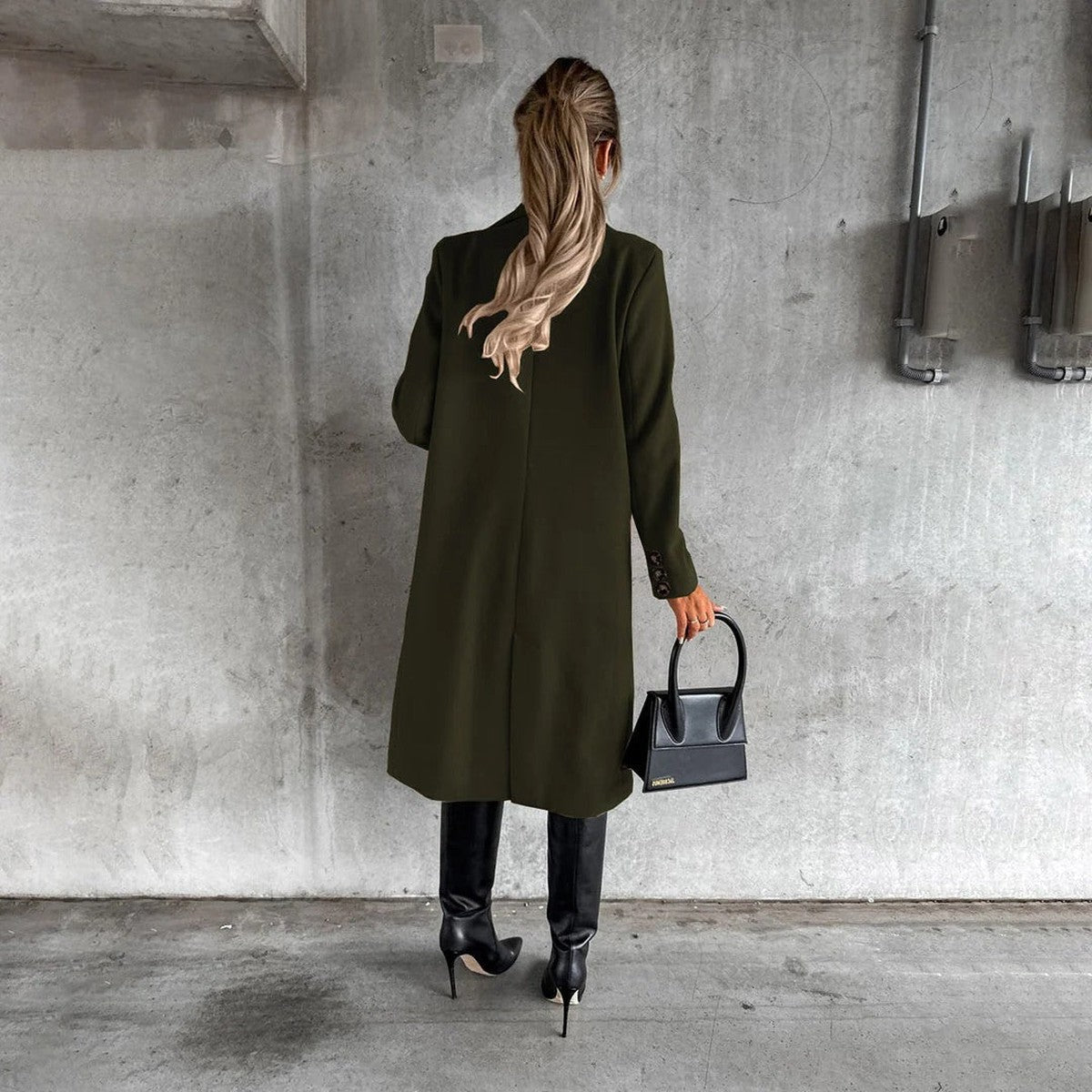 Mid Length Winter Parka with Plush Fleece Lined Hood and Front Pockets