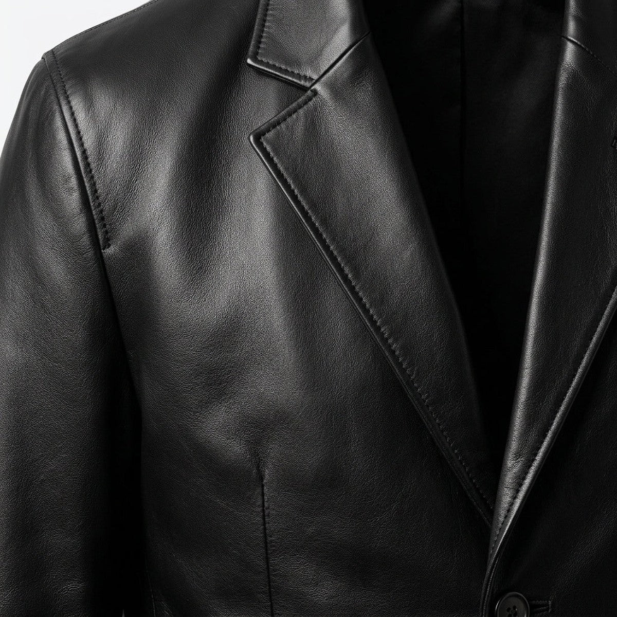 Mens Vintage Faux Leather Bomber Jacket with Stand Collar and Zip Front