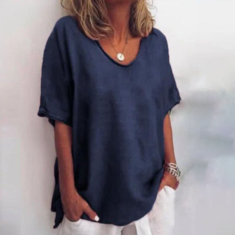 Soft Breathable Blouse with Loose Draped Fit and Lightweight Fabric