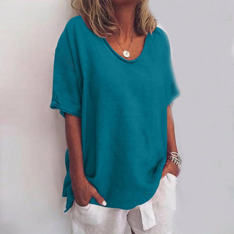 Soft Breathable Blouse with Loose Draped Fit and Lightweight Fabric