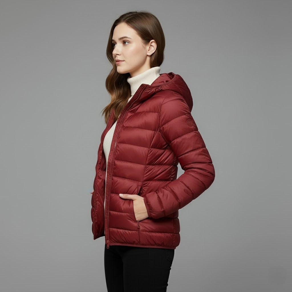 Lightweight Padded Jacket for Women with Breathable Lining
