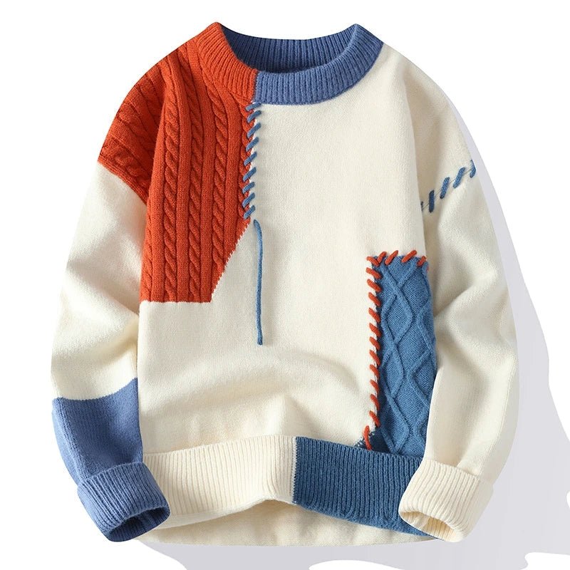 John | Men's Color Block Knit Sweater - Image 1