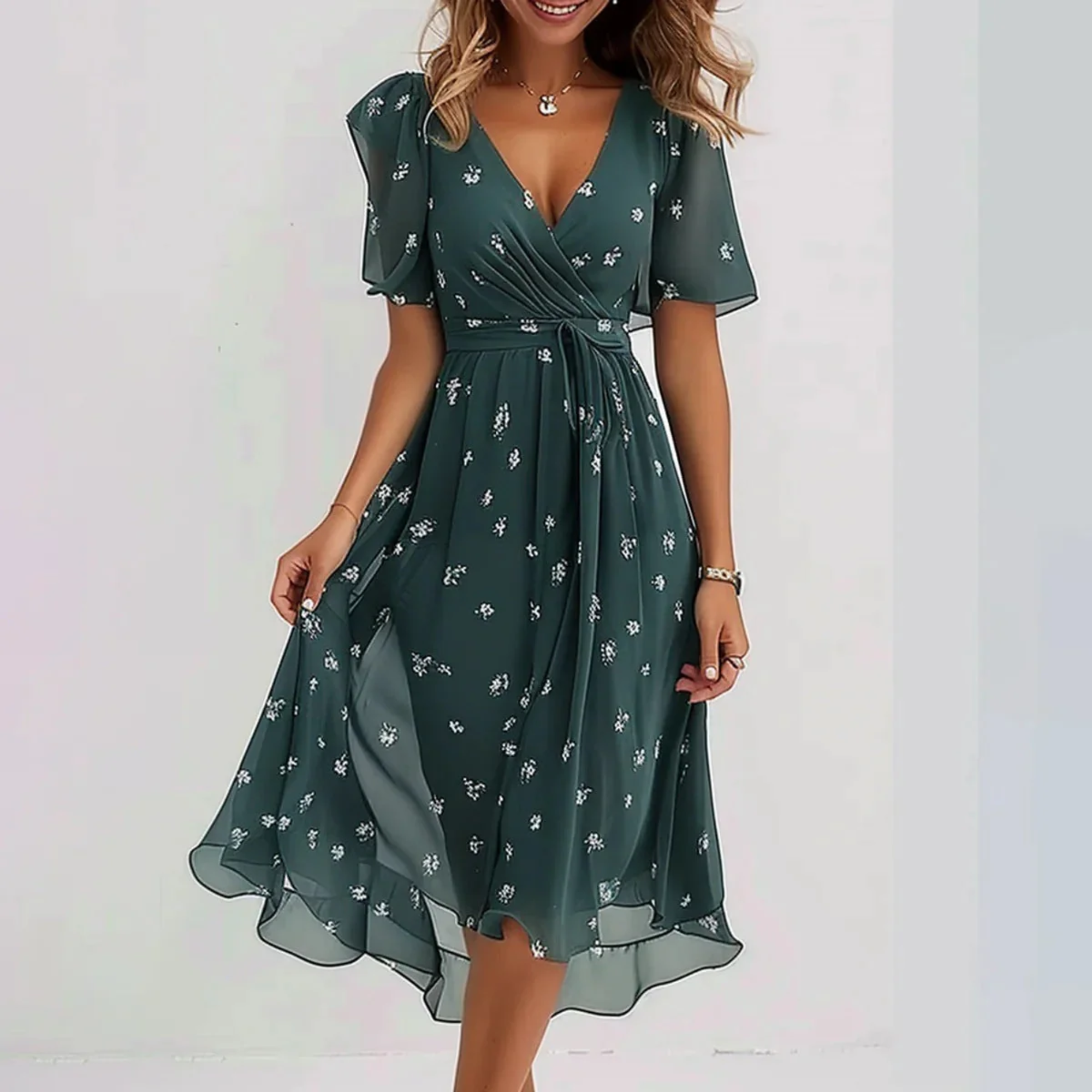 Summer Dress with Breathable Fabric and Flowy Silhouette