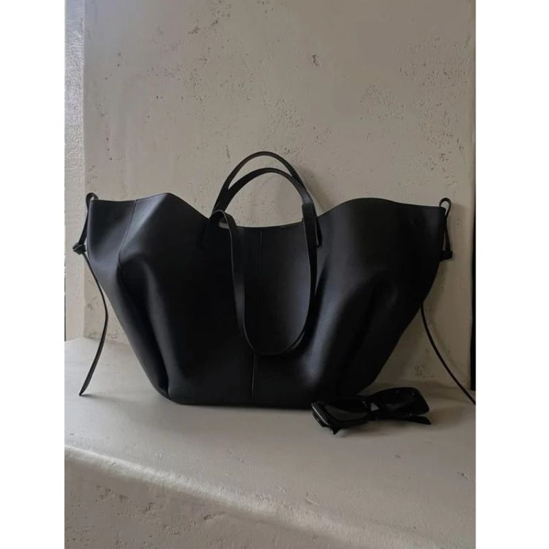 Structured Large Tote Bag with Shoulder Handles for Laptops and Work Essentials
