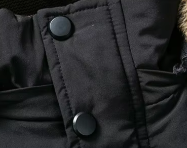 Men's Fur-Lined Winter Jacket with Detachable Hood and Weather-Resistant Shell