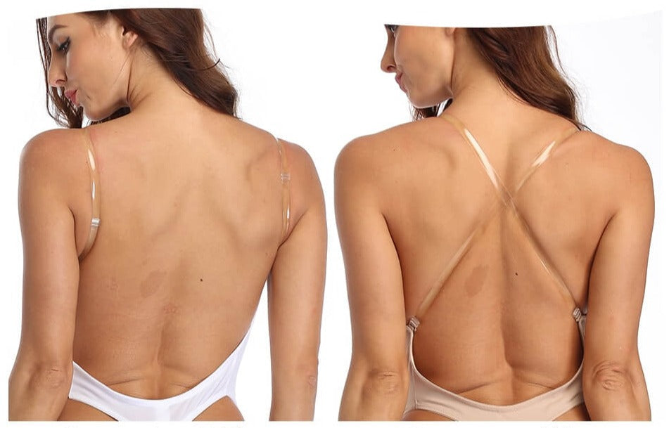 Backless Body Shaper with Deep V Front and Adjustable Straps, Medium-Firm Control