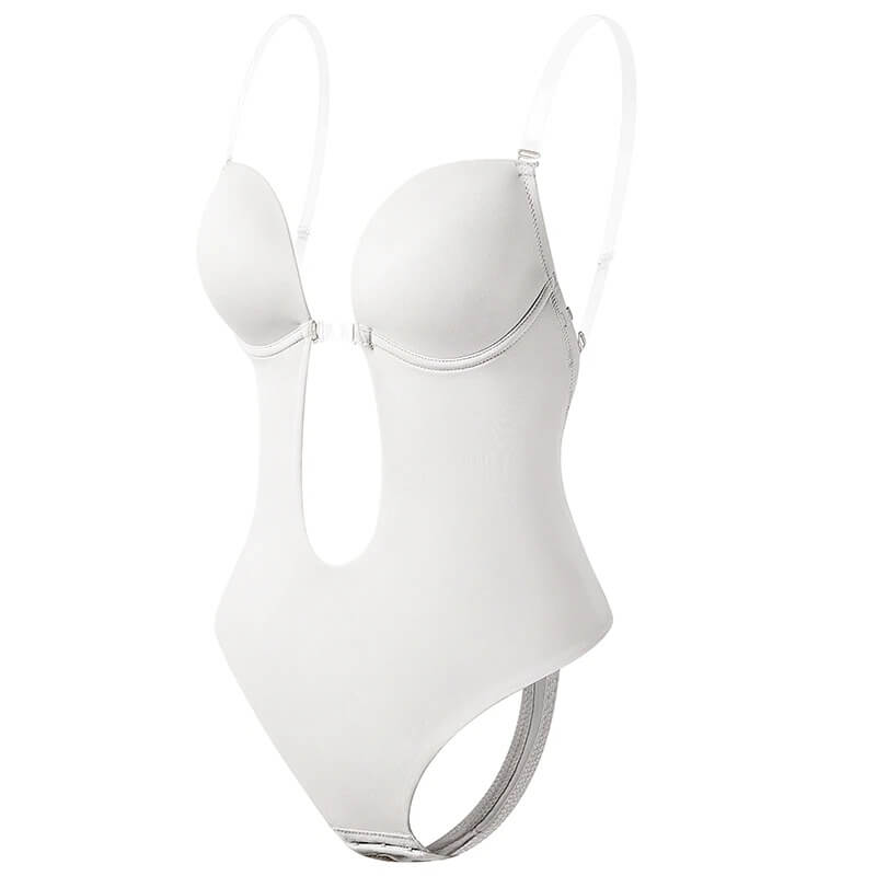 Backless Body Shaper with Deep V Front and Adjustable Straps, Medium-Firm Control