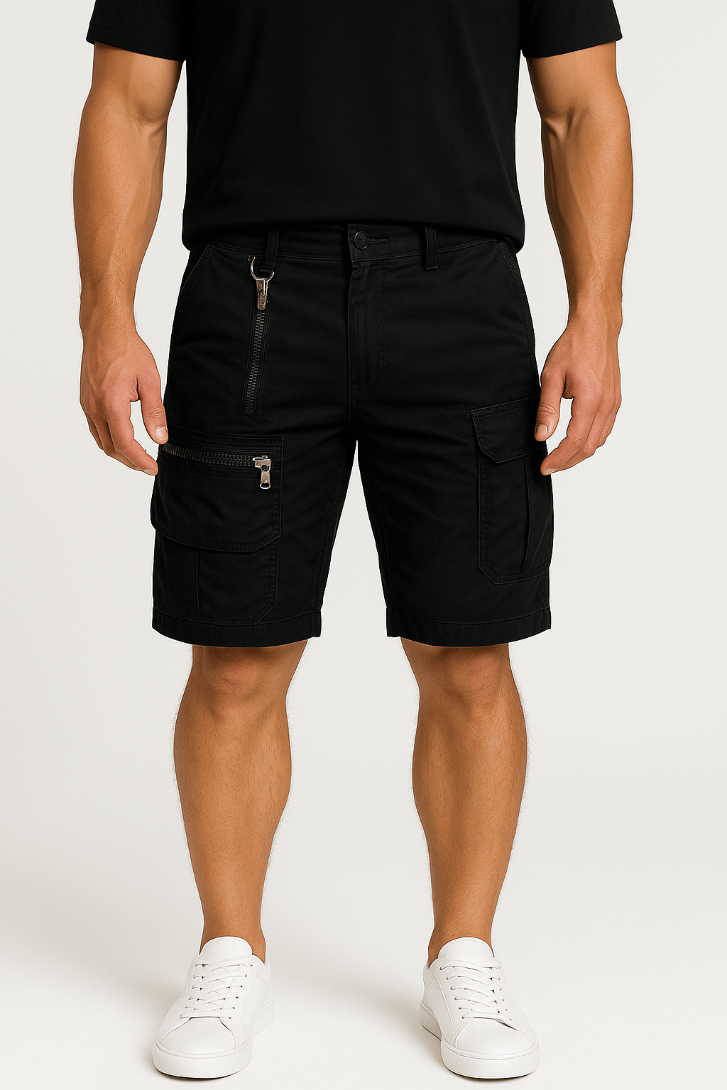 LumiNovi | Utility Cargo Shorts Knee Length