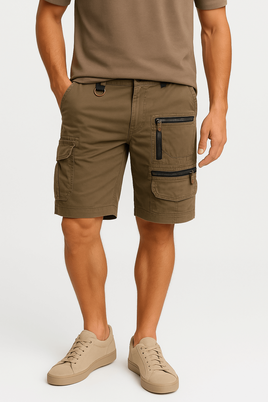 LumiNovi | Utility Cargo Shorts Knee Length