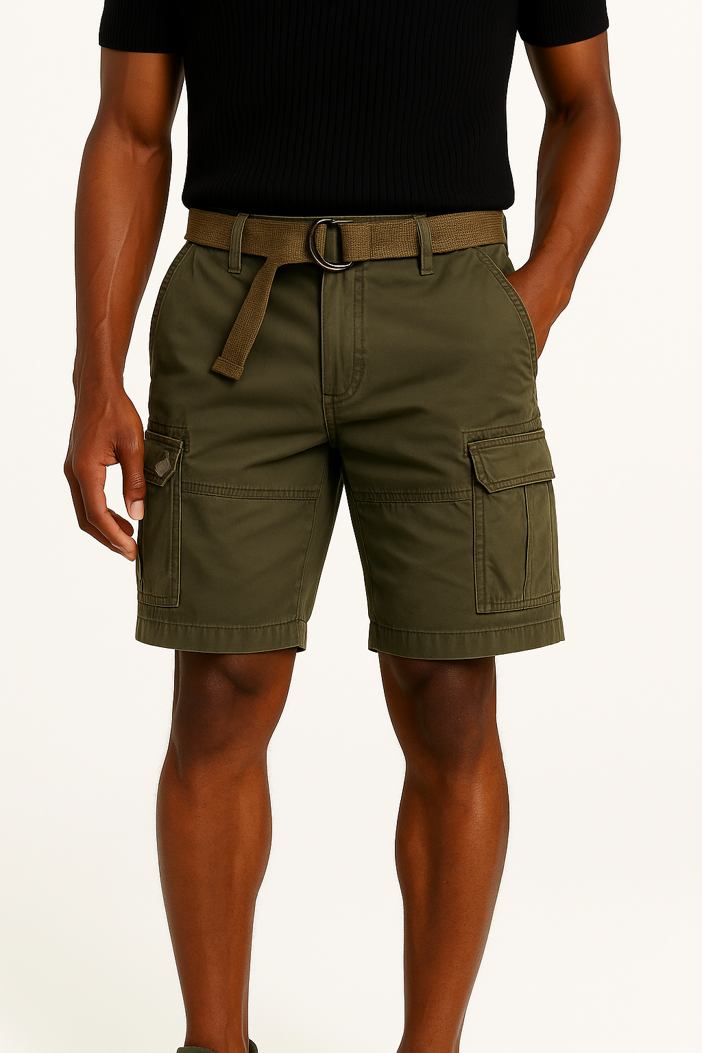 LumiNovi | Palermo Cargo Shorts Belted Fit