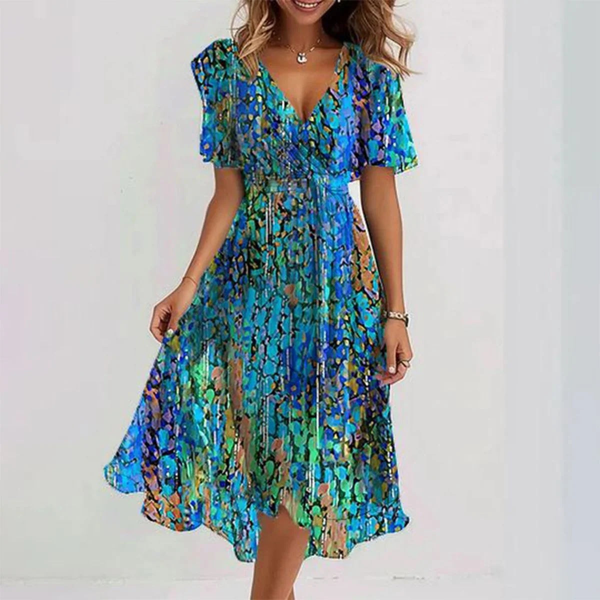 Summer Dress with Breathable Fabric and Flowy Silhouette