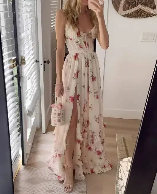 Zara | Elegant Floral Slit Maxi Dress for Special Occasions - Image 5