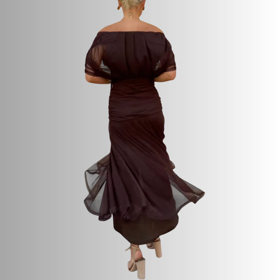 Maxi Dress with Bias-Inspired Panels and Soft Waist Shaping, Full-Length Lightweight Fabric