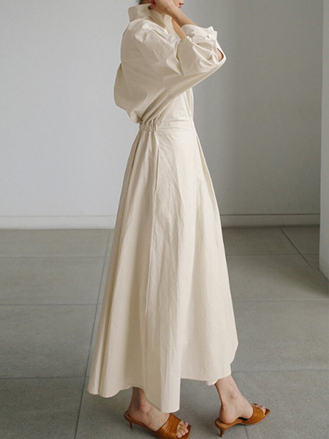 Lightweight Long Dress with Flowing Silhouette and Breathable Fabric