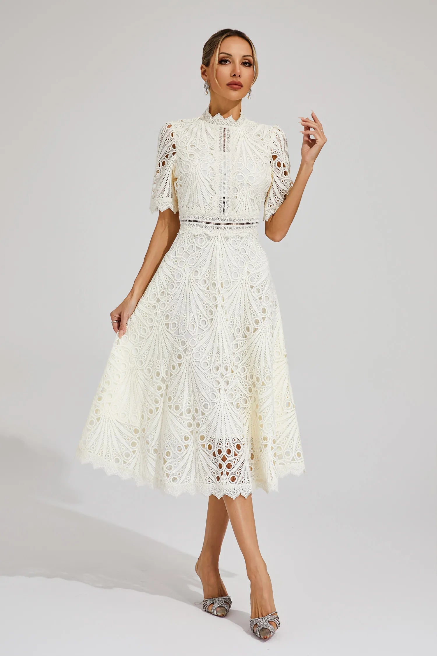 Lexi | Elegant Lace Midi Dress for Women - Image 12