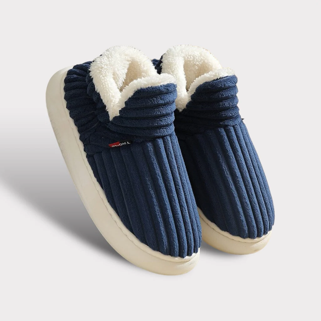 Fleece Slippers with Textured Grip Sole and Extended Ankle Coverage, Unisex
