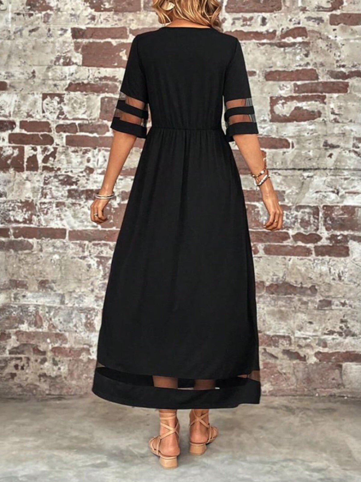 Tummy-Smoothing Dress with Flowing Fabric and Flattering Silhouette