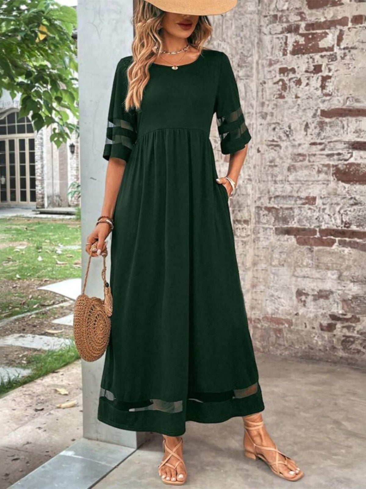 Tummy-Smoothing Dress with Flowing Fabric and Flattering Silhouette