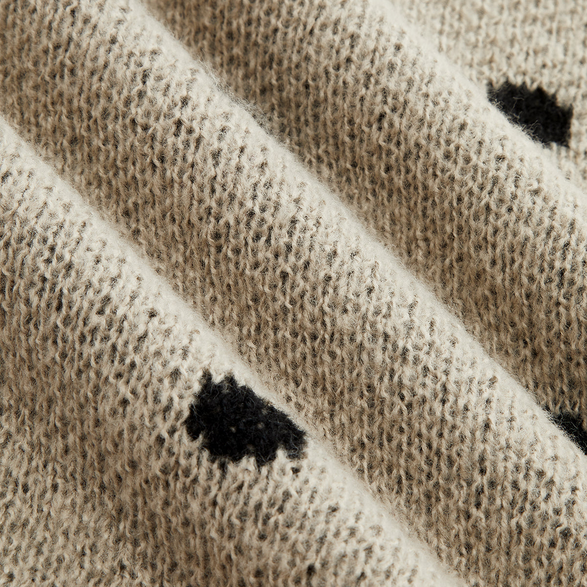 Long Sleeve Polka Dot Knit Sweater with High Stretch Fabric