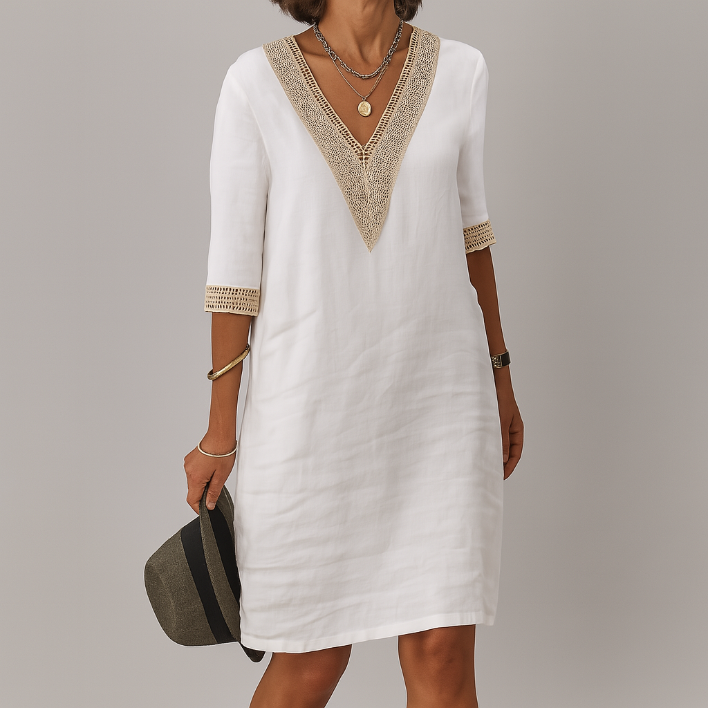 Linen Midi Dress with Breathable Linen and Tie Waist, Sleeveless or Capped