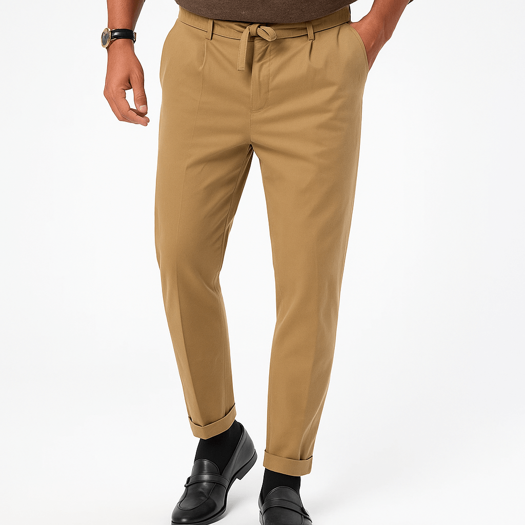 Luminovi | Slim Fit Drawstring Trousers