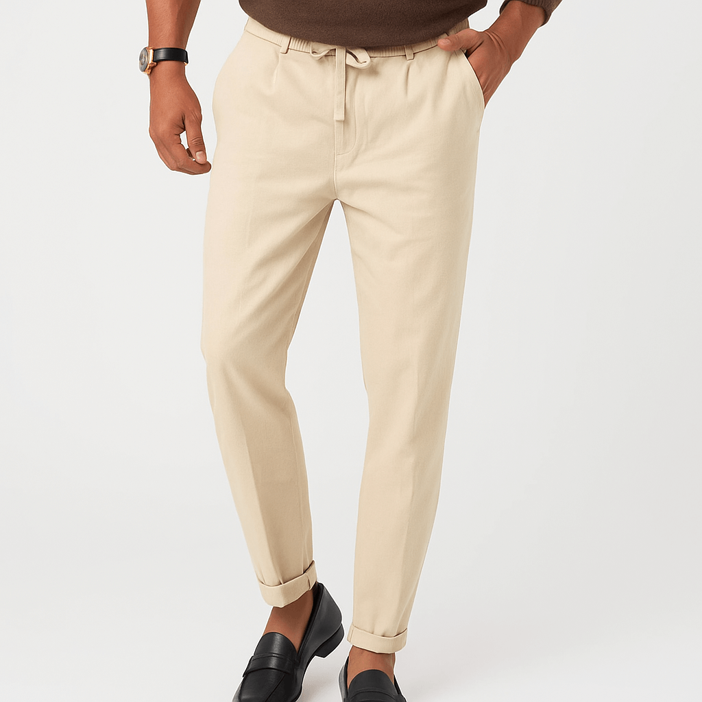 Luminovi | Slim Fit Drawstring Trousers
