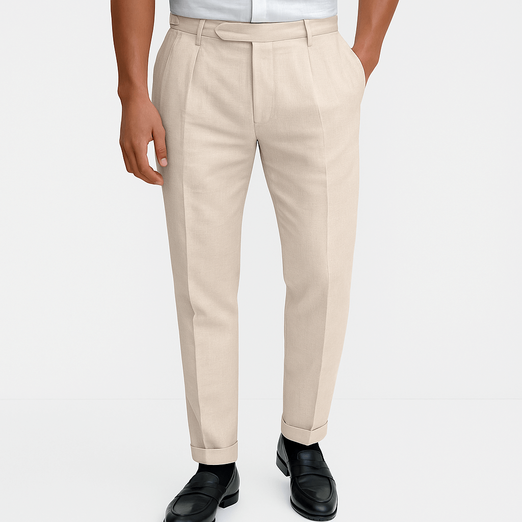 Luminovi | Tapered Button Closure Pants