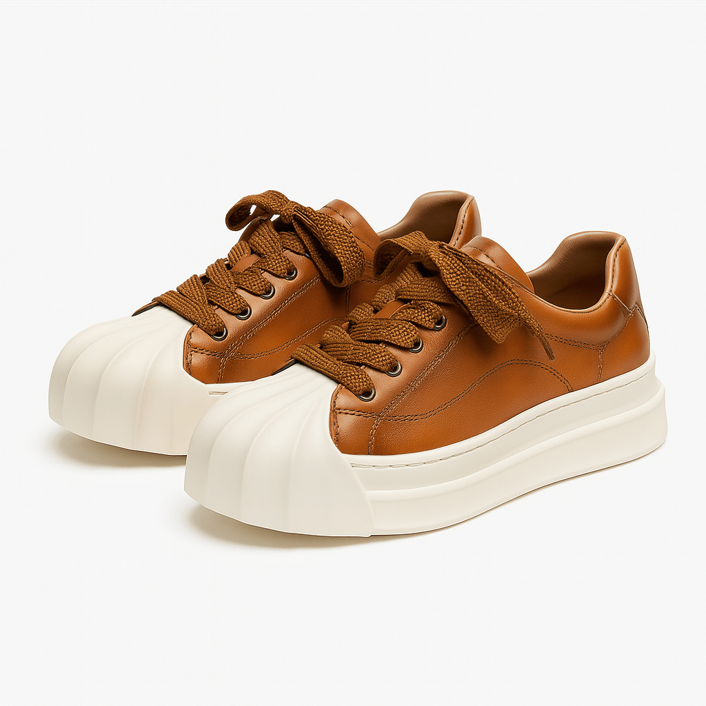 Luminovi | Wave Sole Leather Sneakers