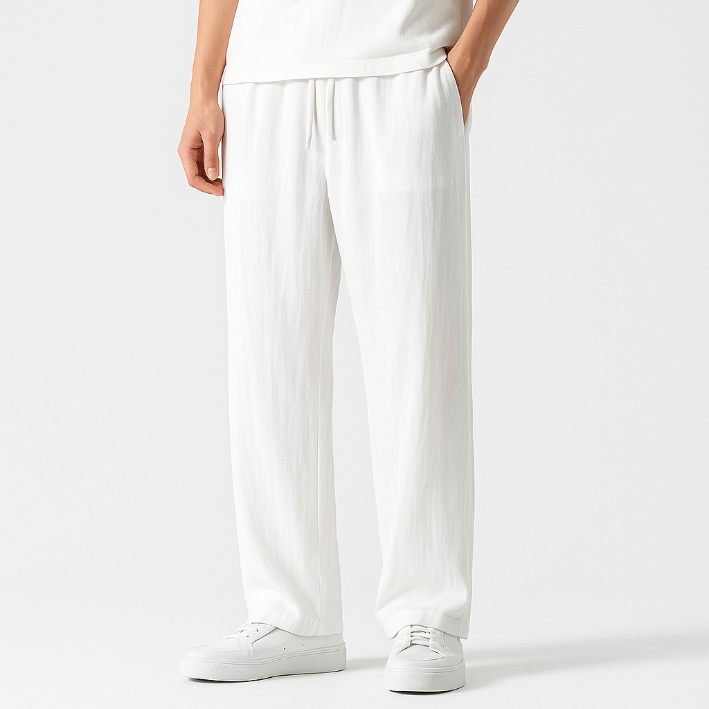 Luminovi | Casual Linen Blend Trousers